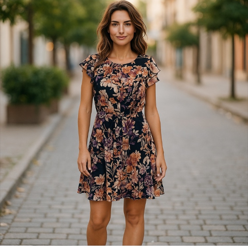 3/$29 NWT Coquette Girl Fairy Mini Dark Floral Dress Size Small